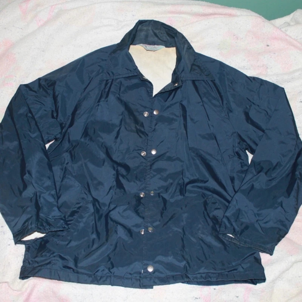 Vintage Amerex Sports Series Men's Blue Snap Windbreaker Size Medium